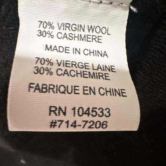 Women’s Black Wool & Cashmere Open Front Cardigan Sz XS Neutral Staple - Picture 9 of 11